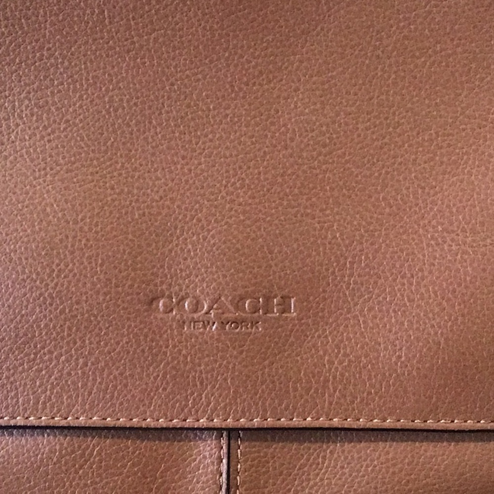 Coach Men's Charles Brown leather messenger crossbody bag with colorblock strap - Picture 2 of 16